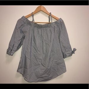 Blue and white stripe blouse